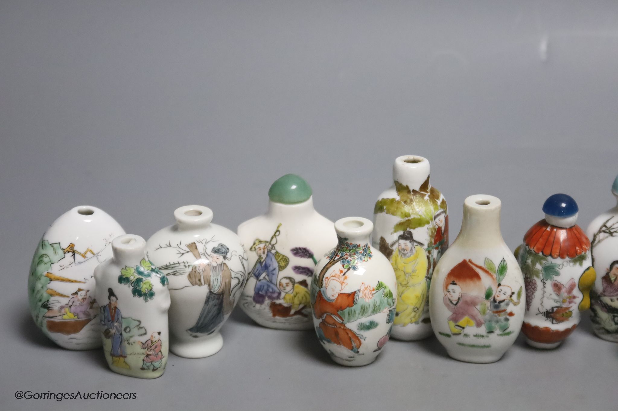 A collection of Chinese porcelain snuff bottles